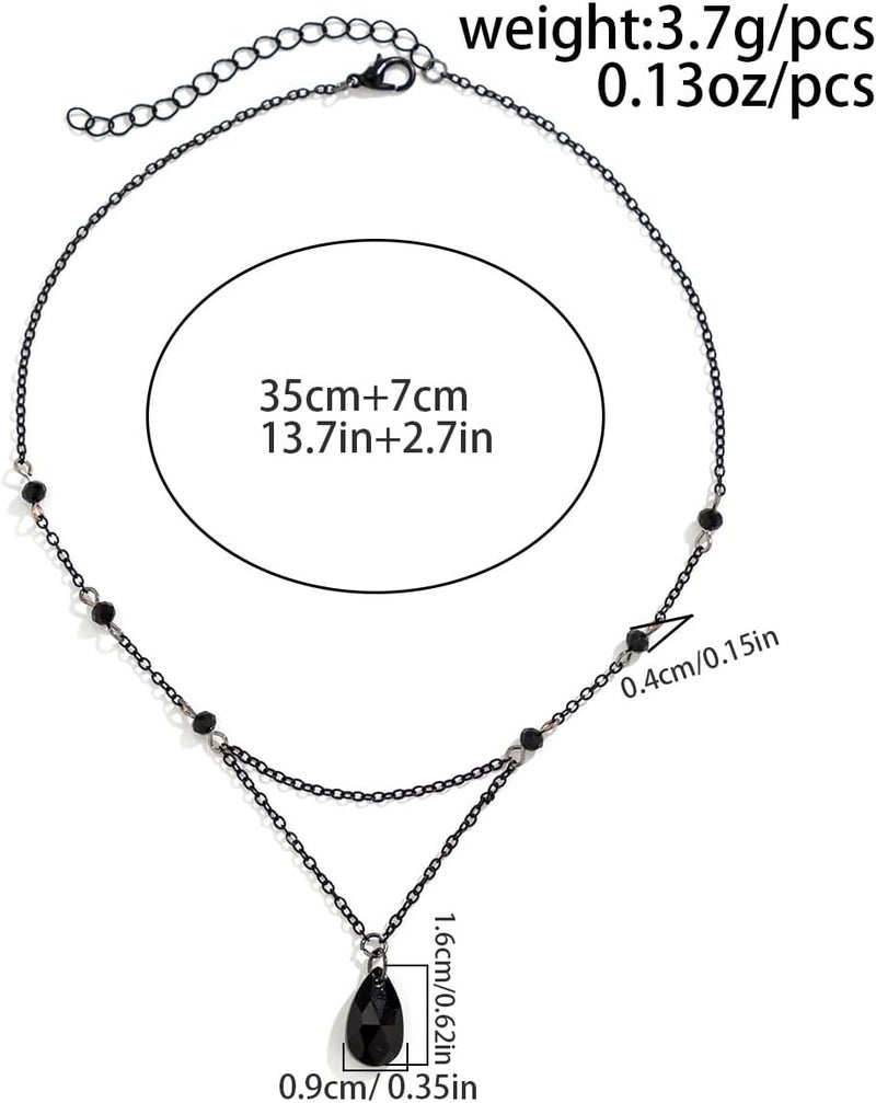 MIFYNN Vintage Gothic Blood Drop Tassel Pendant Necklace Red Water Drop Choker Necklace Punk Style Necklace Dark Tear Drop Y Necklace Halloween Necklace Jewelry for Women - Image 3